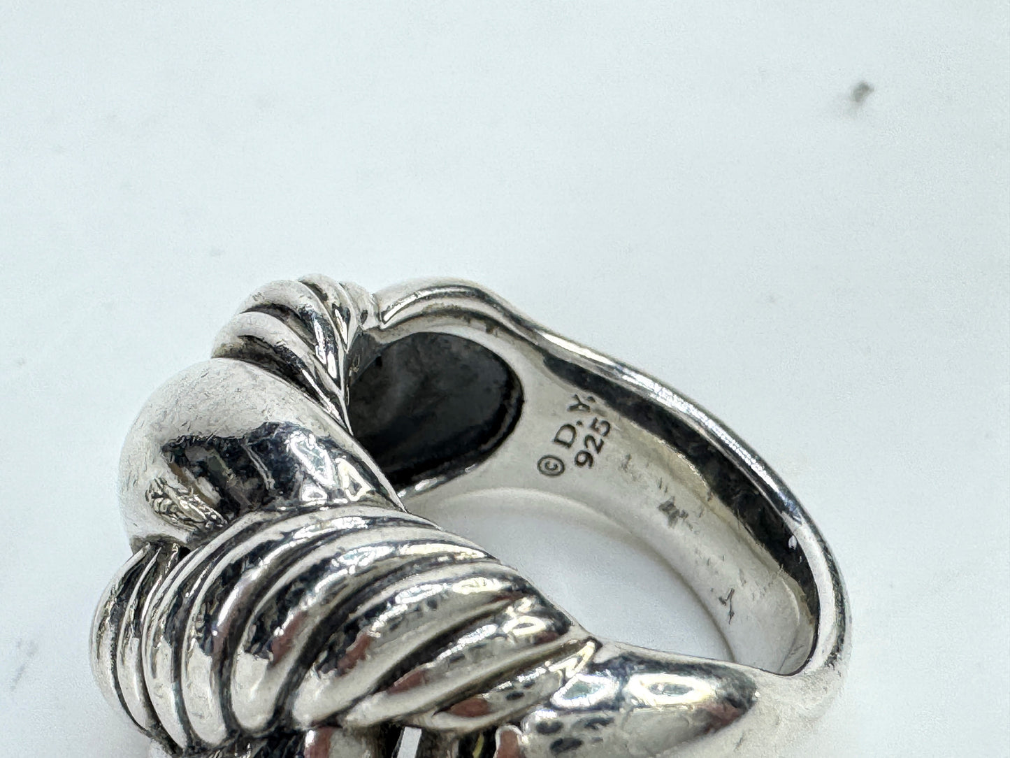 Vintage David Yurman Sterling Belmont Interwoven Knot Ring Earring 29.29g JR1814