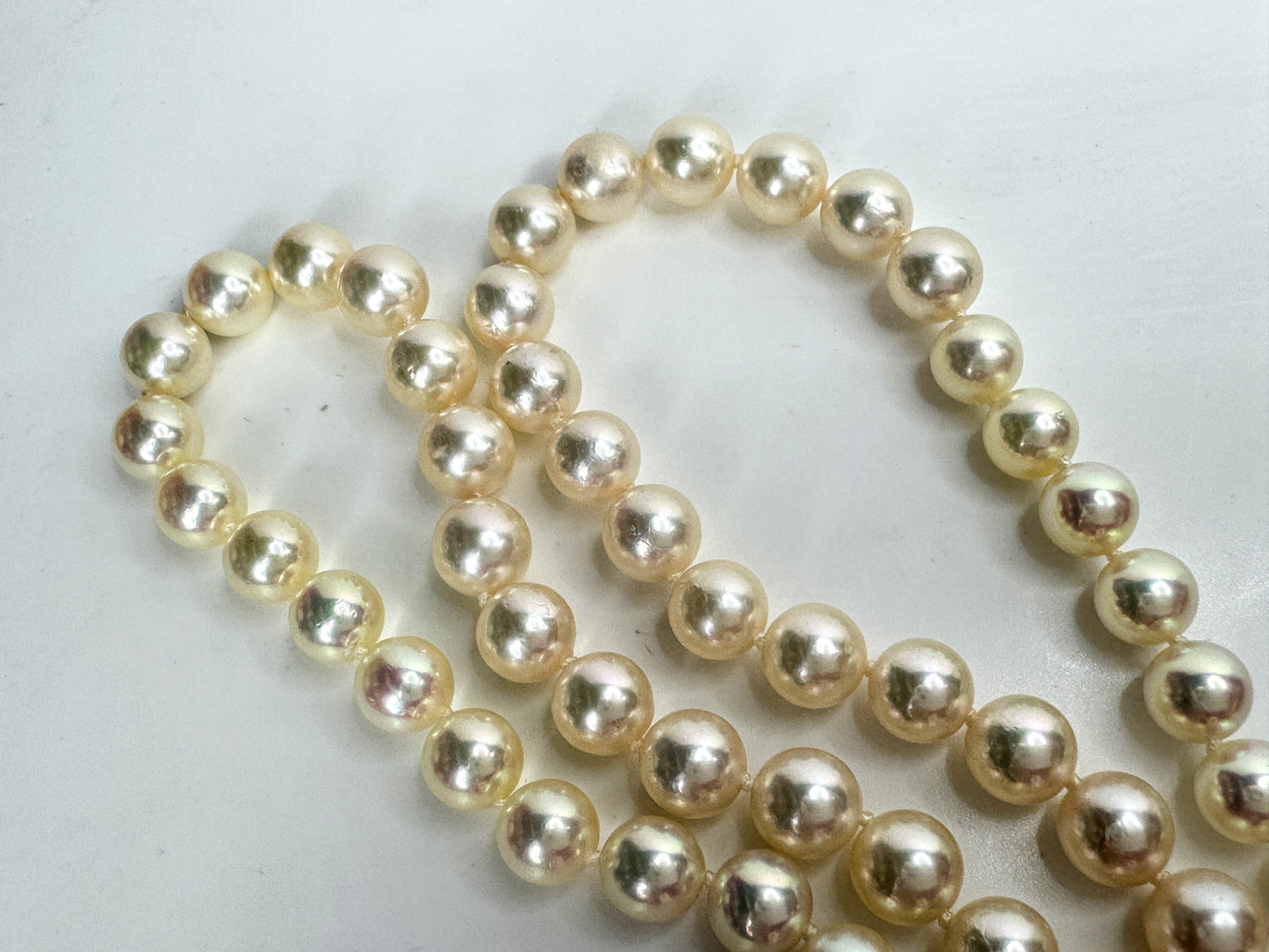 Vintage Mikimoto 18K Gold 6.4mm Akoya Pearl Opera length 36" Necklace JR1816