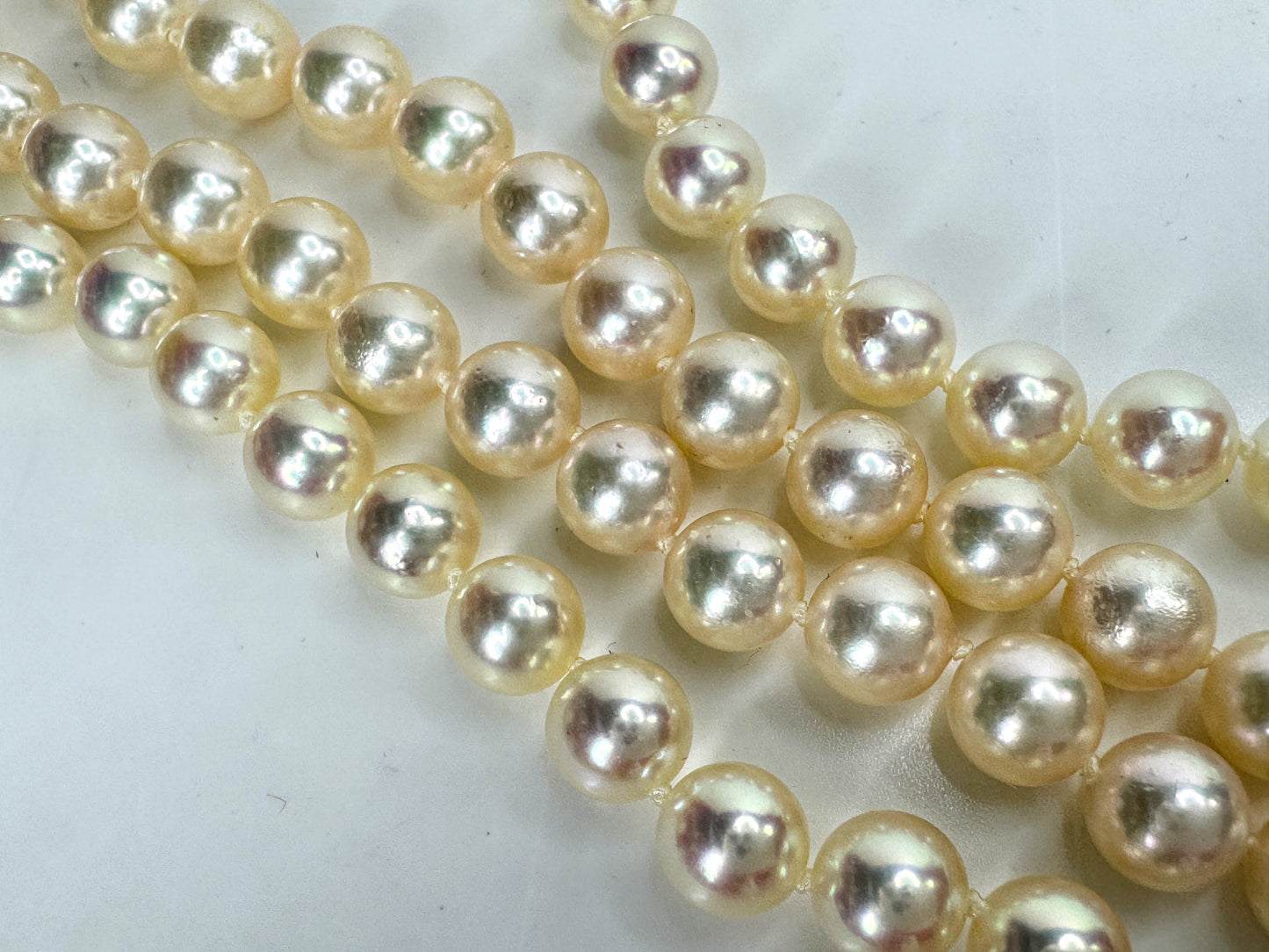 Vintage Mikimoto 18K Gold 6.4mm Akoya Pearl Opera length 36" Necklace JR1816