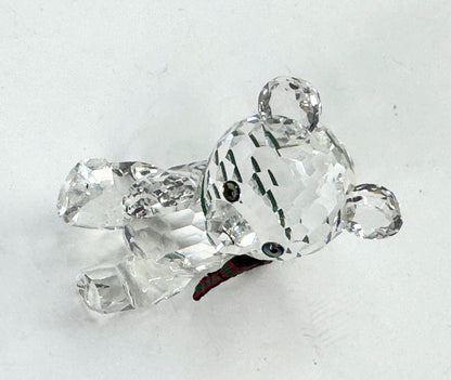 Swarovski Crystal reclining Kris Bear with a red & green scarf S220