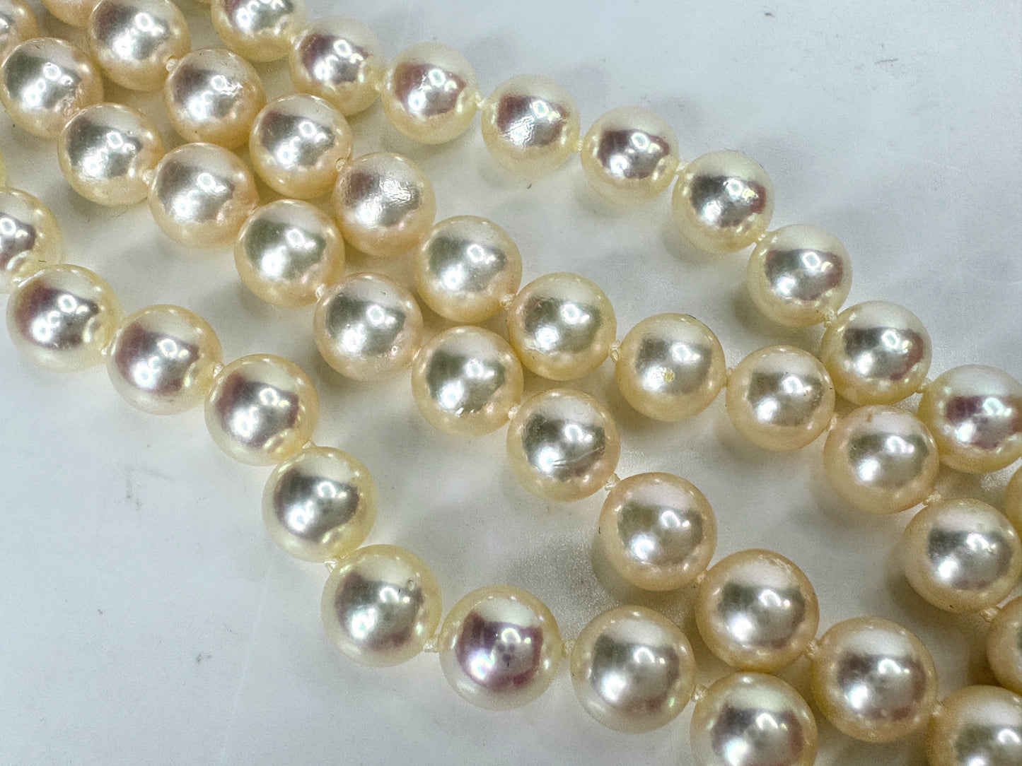 Vintage Mikimoto 18K Gold 6.4mm Akoya Pearl Opera length 36" Necklace JR1816