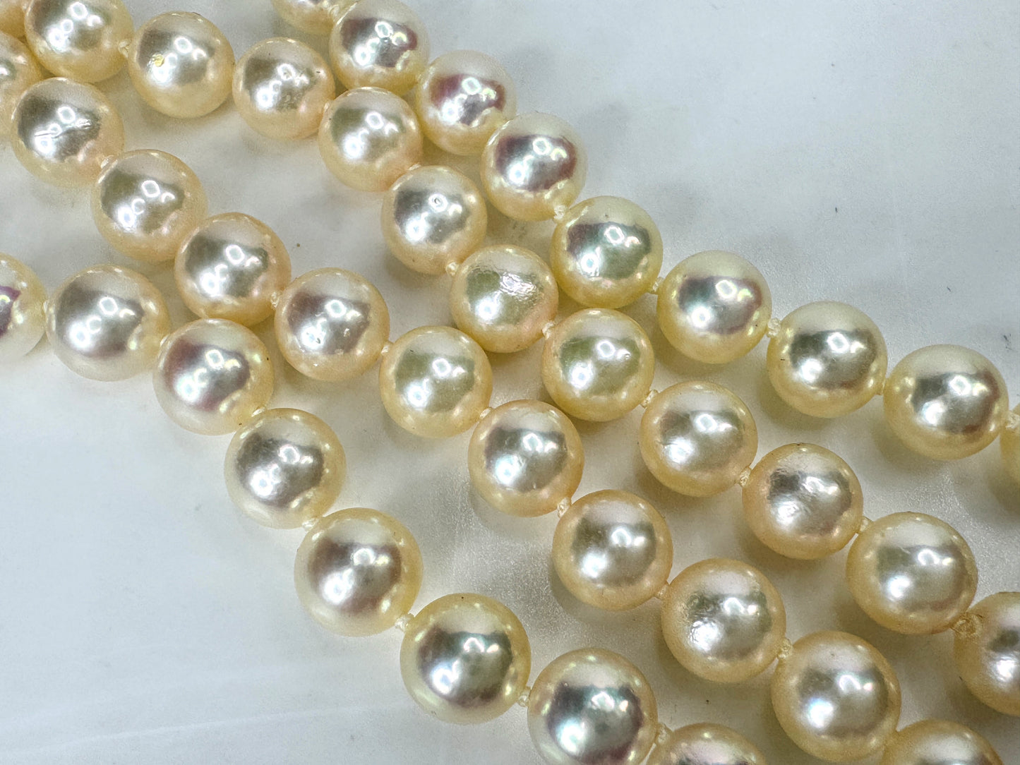 Vintage Mikimoto 18K Gold 6.4mm Akoya Pearl Opera length 36" Necklace JR1816