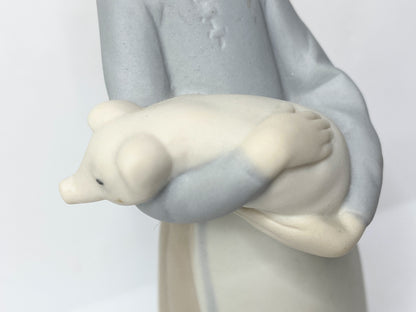 Lladro Girl With Piglet Porcelain Figurine– Spanish No 1011 Matte 7" A623
