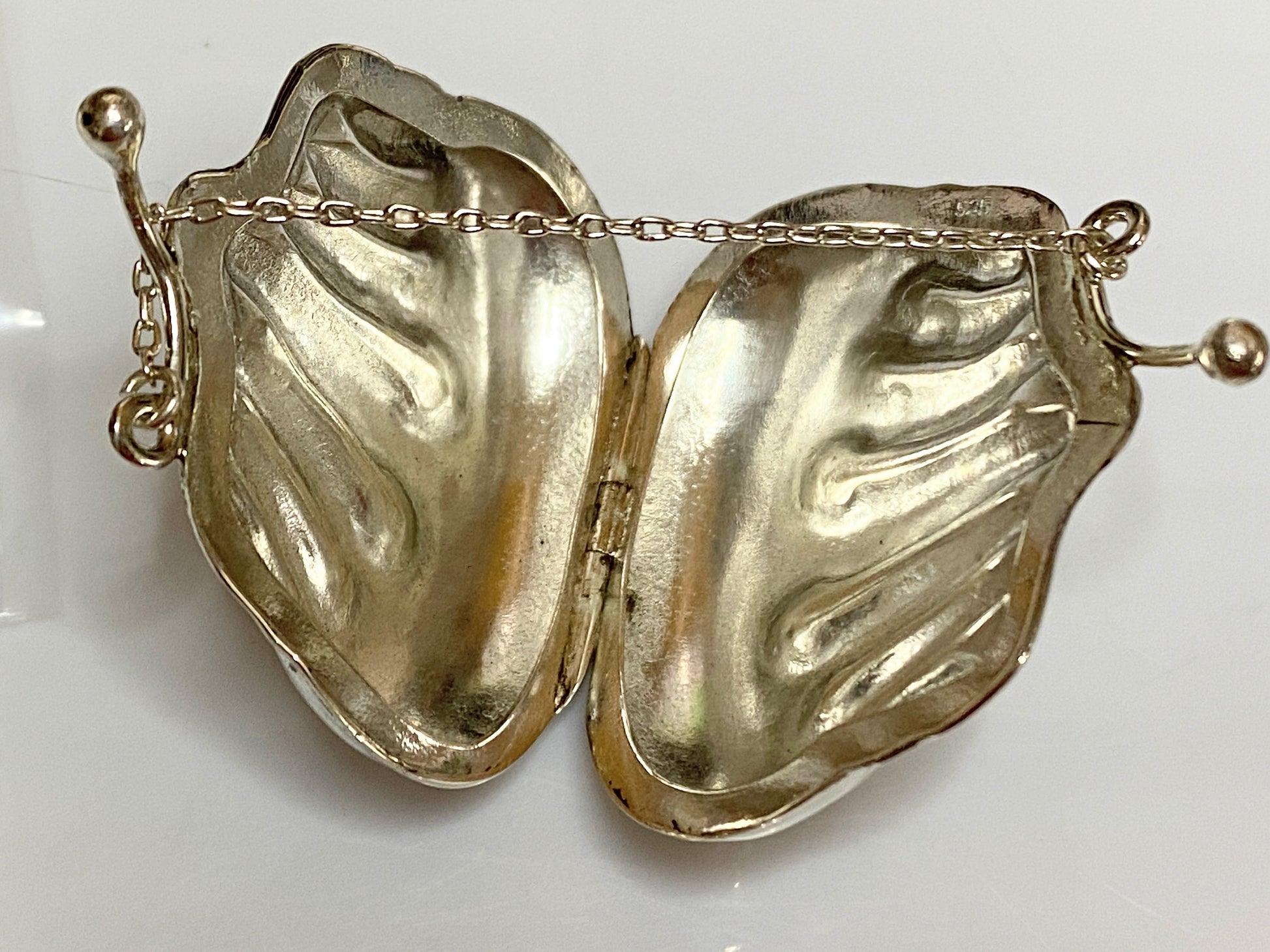 Antique Sterling Silver Figural Pill Box as a Purse-ca. 1900s SS66