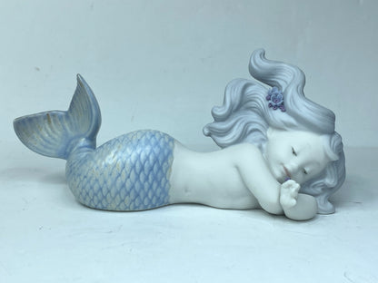 LLADRÓ Day-Dreaming at Sea Mermaid Figurine. Porcelain Mermaid Figure A624