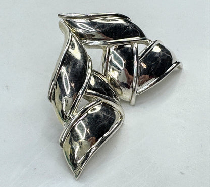 Vintage Tiffany & Co. Sterling Silver 1 7/8" Ribbon Bow Clip Earrings 17g JR1828