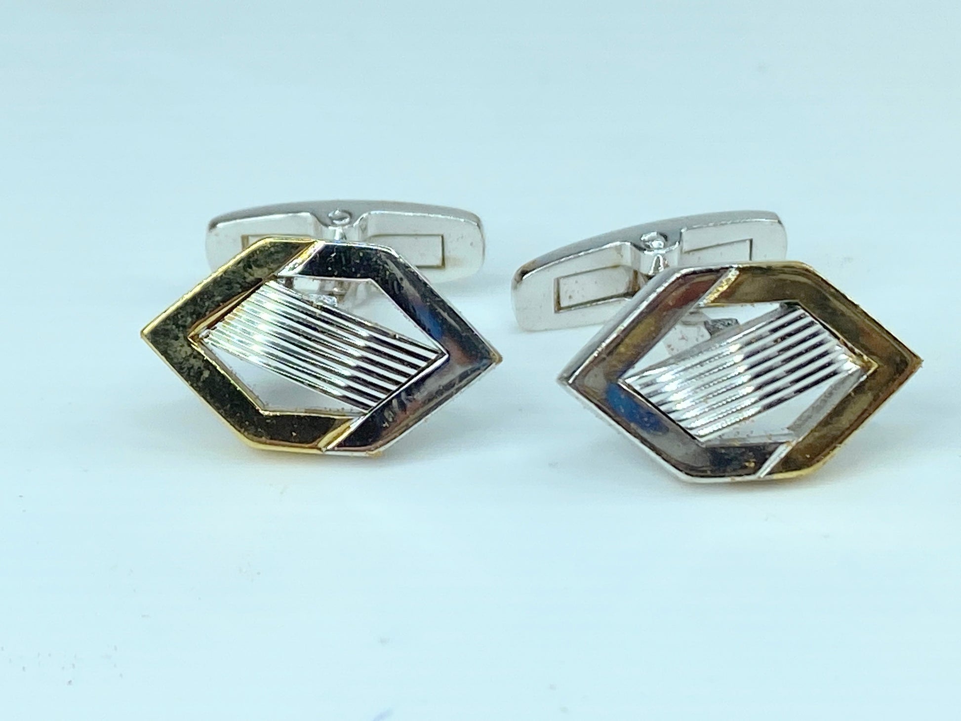 Yves Saint Laurent gold and silver tie pin and cufflinks set in box GS449