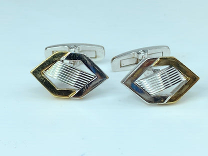 Yves Saint Laurent gold and silver tie pin and cufflinks set in box GS449