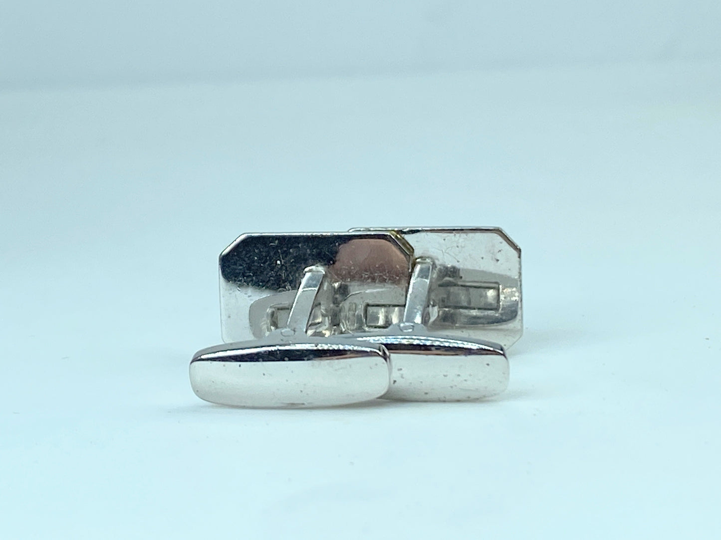 Yves saint Laurent Gold silver vintage rectangular cufflink GS460
