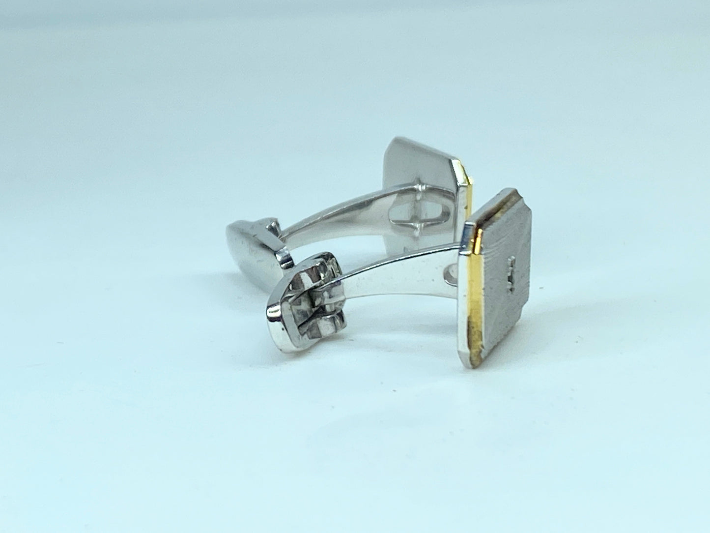 Yves saint Laurent Gold silver vintage rectangular cufflink GS460
