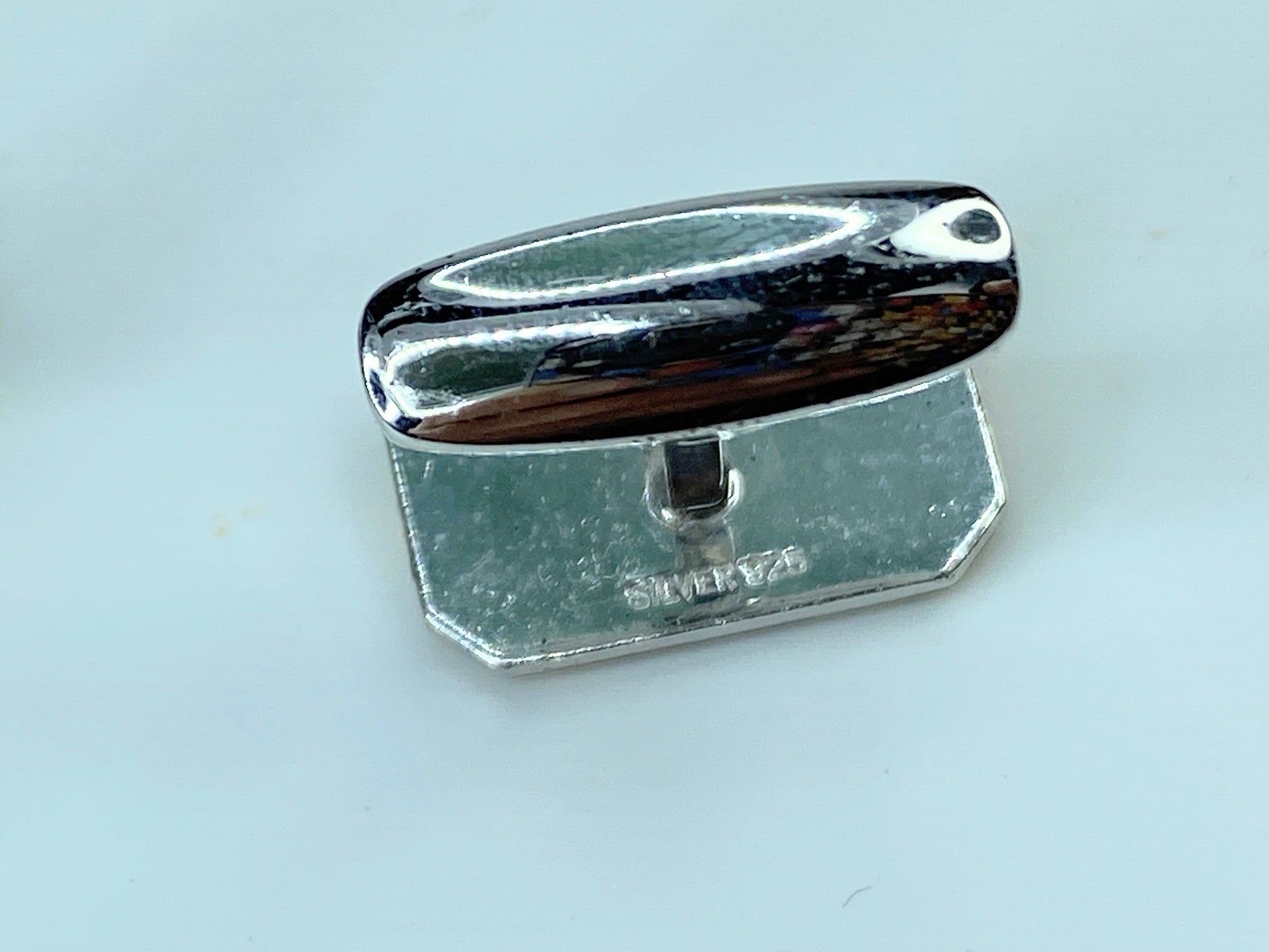 Yves saint Laurent Gold silver vintage rectangular cufflink GS460