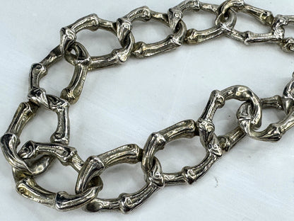 Vintage Tiffany & Co. 1996 Sterling Bamboo Link Necklace 125.5g 16 3/4" JR1829