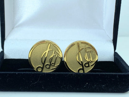 Alfred Dunhill Dunhill Golden tone men's cufflink black velvet gift box GS453