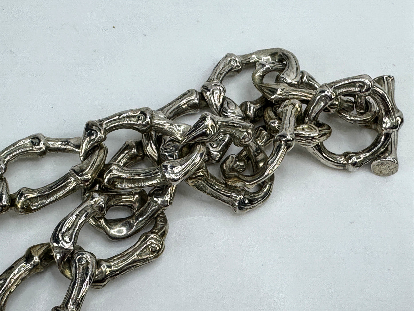 Vintage Tiffany & Co. 1996 Sterling Bamboo Link Necklace 125.5g 16 3/4" JR1829