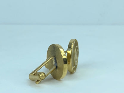 Alfred Dunhill Dunhill Golden tone men's cufflink black velvet gift box GS453