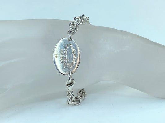 Return to Tiffany® Oval Tag Charm Bracelet in Sterling Silver 7.5" 24.8g JR9844