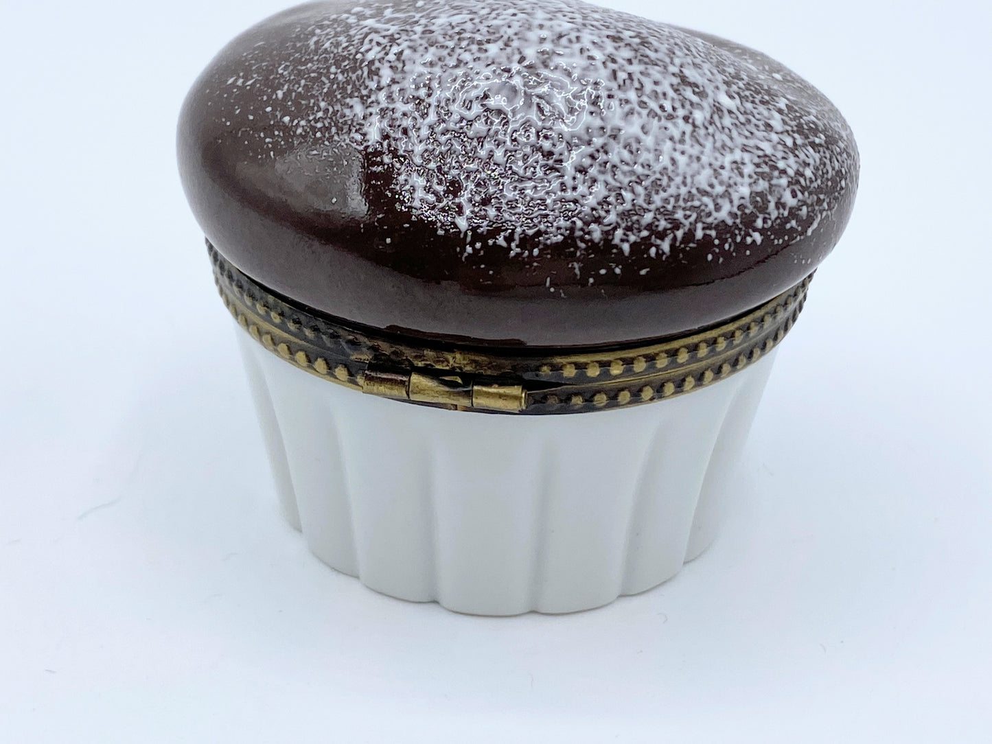 French Peint Main Eximious Limoges Cupcake Trinket Keepsake Box