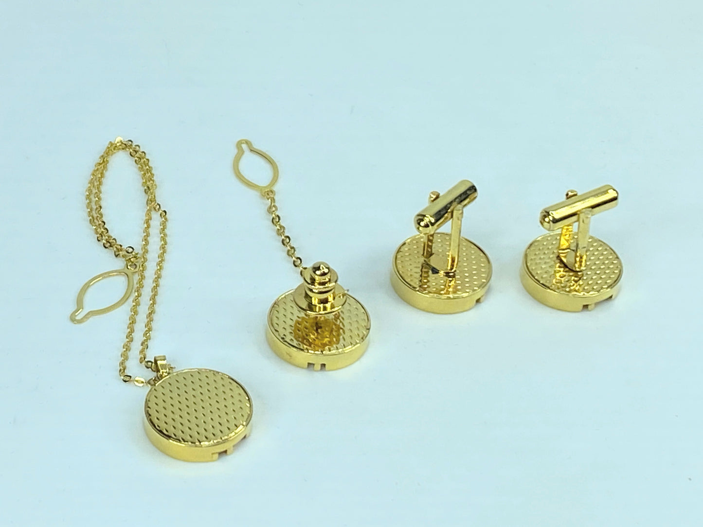 Alfred Dunhill Gold Color matching cufflinks Tie tack button tack set of 4 GS455