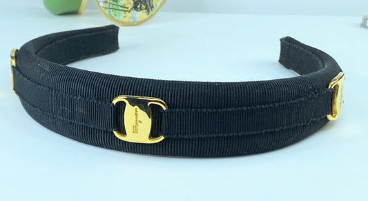 Salvatore Ferragamo Black Grosgrain Headband GS143