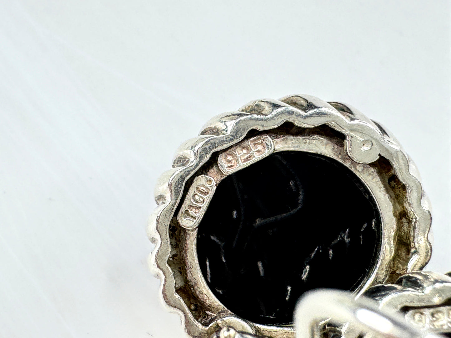 Vintage Tiffany Black Onyx Cabochon French Back Earrings 11.9g JR1832