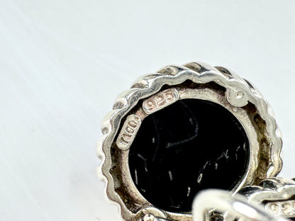 Vintage Tiffany Black Onyx Cabochon French Back Earrings 11.9g JR1832