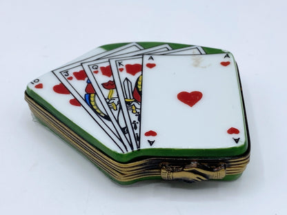 Rare Limoges Playing Cards ROYAL FLUSH Trinket Box Gérard Ribierre (Gr) Trinket box