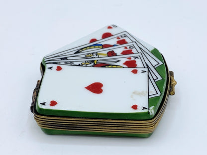 Rare Limoges Playing Cards ROYAL FLUSH Trinket Box Gérard Ribierre (Gr) Trinket box