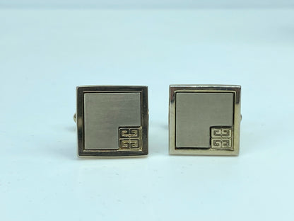 Bijoux Givenchy square gold silvery tone cufflink 10.7g GS456
