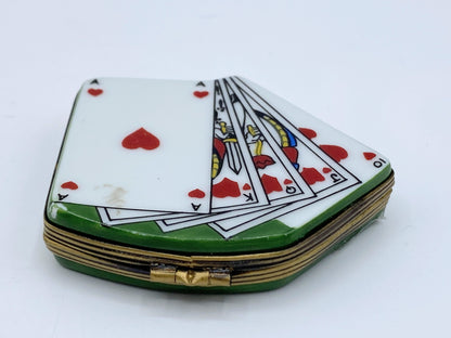 Rare Limoges Playing Cards ROYAL FLUSH Trinket Box Gérard Ribierre (Gr) Trinket box