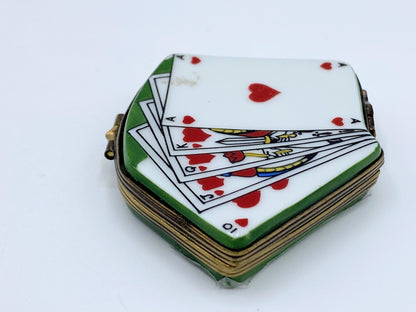 Rare Limoges Playing Cards ROYAL FLUSH Trinket Box Gérard Ribierre (Gr) Trinket box