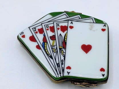 Rare Limoges Playing Cards ROYAL FLUSH Trinket Box Gérard Ribierre (Gr) Trinket box