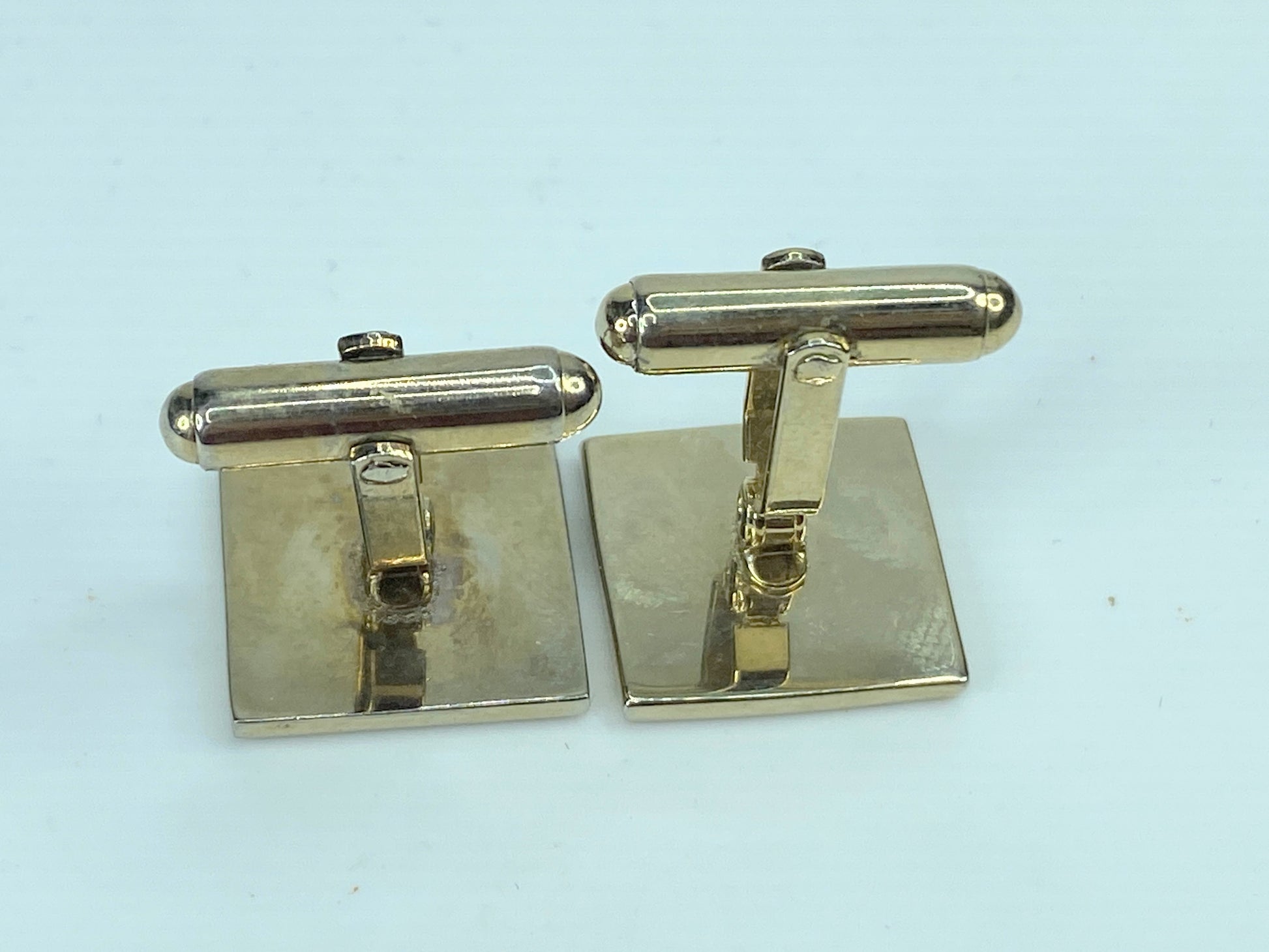 Bijoux Givenchy square gold silvery tone cufflink 10.7g GS456