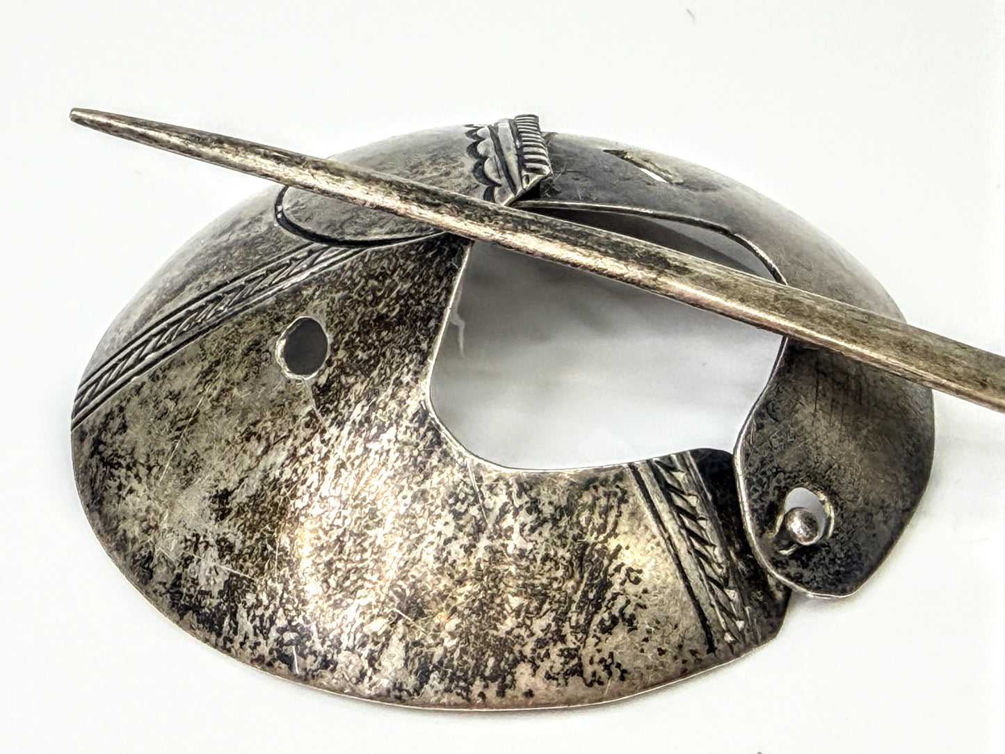 Vintage Navajo Sterling Turquoise Hair Barrette Ponytail Native American SS423