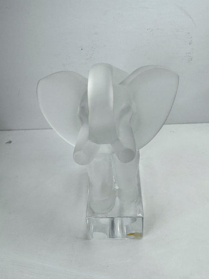 Lalique France Frosted Crystal Elephant Figurine 6" Mint condition A1054