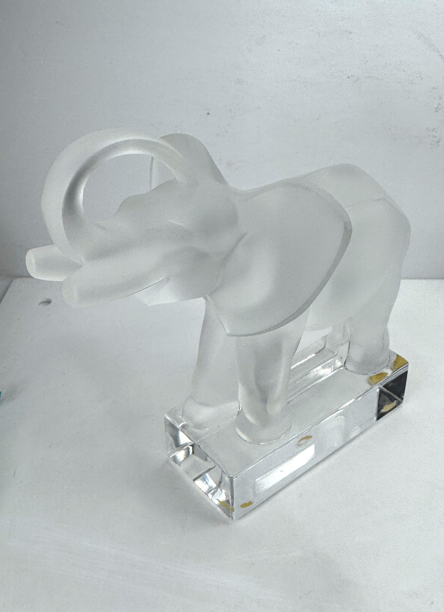 Lalique France Frosted Crystal Elephant Figurine 6" Mint condition A1054