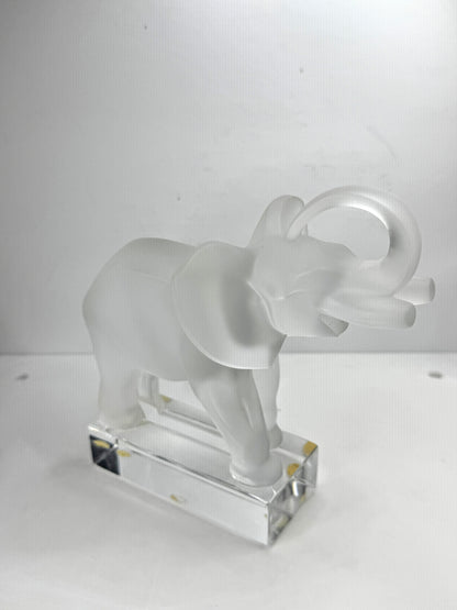 Lalique France Frosted Crystal Elephant Figurine 6" Mint condition A1054