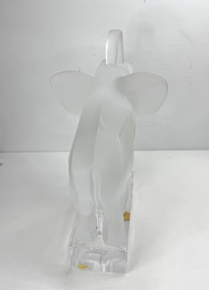 Lalique France Frosted Crystal Elephant Figurine 6" Mint condition A1054