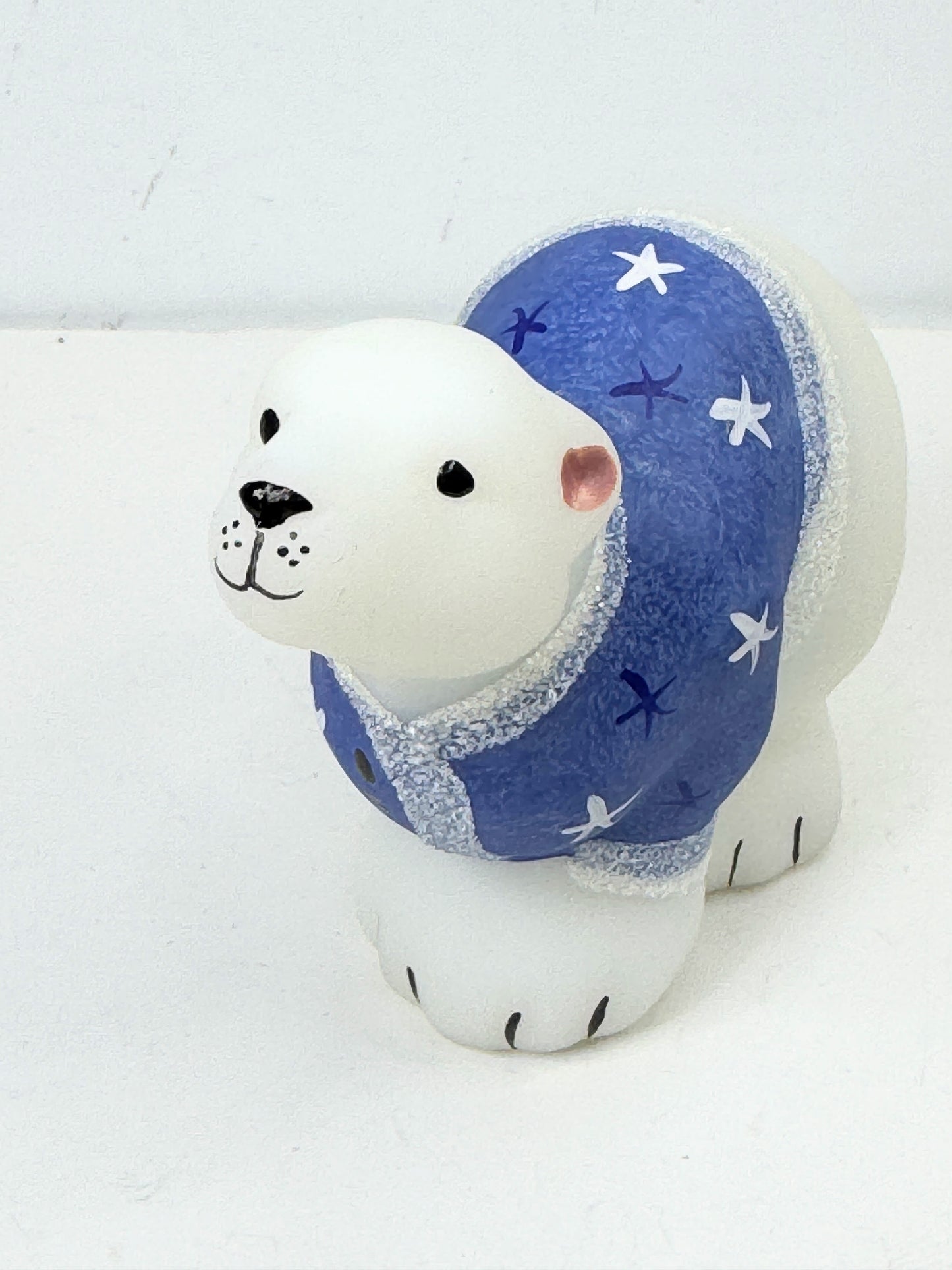 Signed Fenton Art Glass Polar Bear Figurine by J Brightbill mint A988