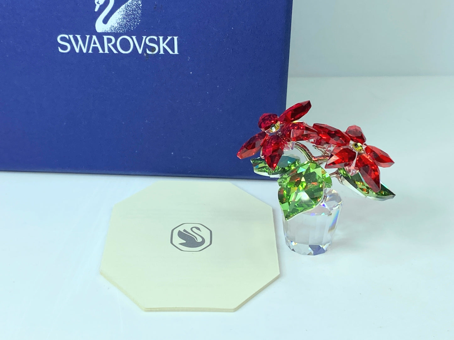Swarovski Poinsettia Figurine Christmas Red Flower Medium MIB S242