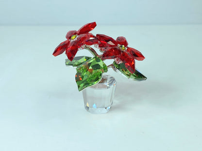 Swarovski Poinsettia Figurine Christmas Red Flower Medium MIB S242