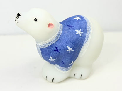 Signed Fenton Art Glass Polar Bear Figurine by J Brightbill mint A988