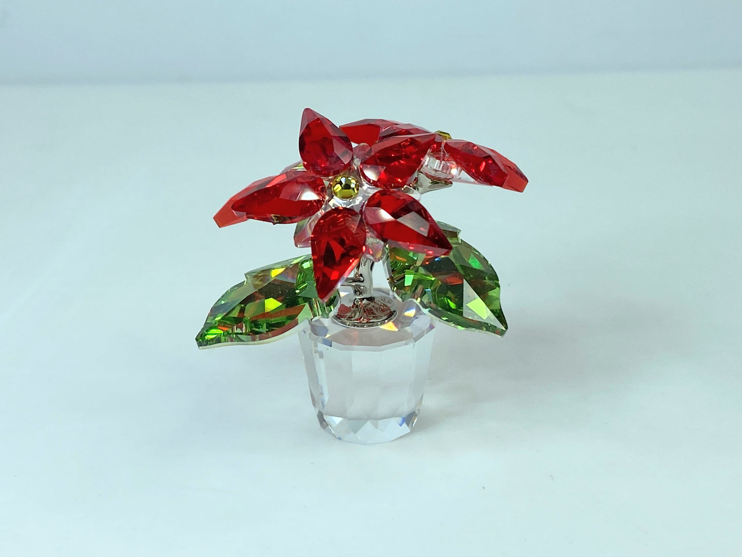 Swarovski Poinsettia Figurine Christmas Red Flower Medium MIB S242