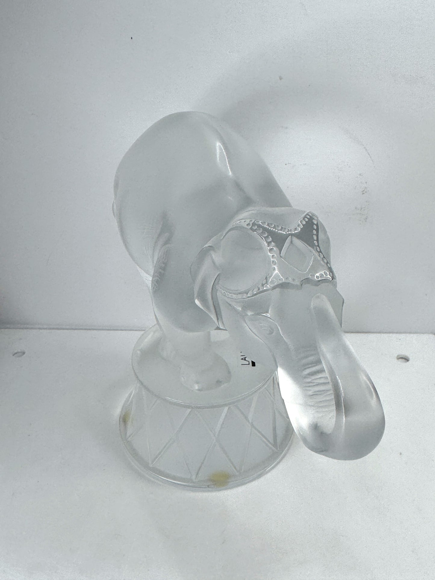 Vintage Lalique Frosted Crystal "Zambo" Circus Elephant sculpture 8.25" A1055