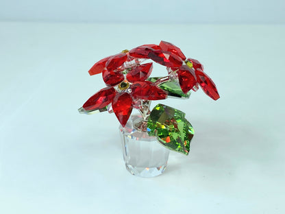Swarovski Poinsettia Figurine Christmas Red Flower Medium MIB S242