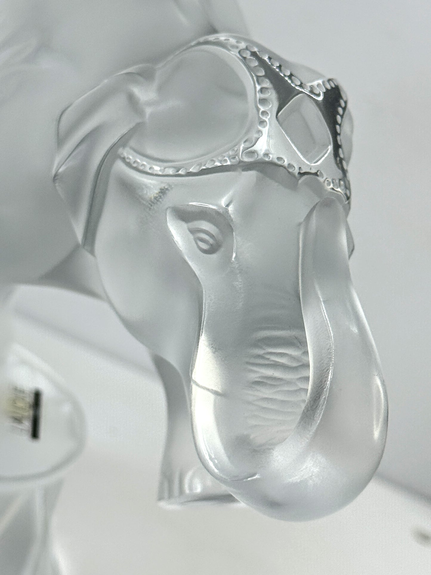 Vintage Lalique Frosted Crystal "Zambo" Circus Elephant sculpture 8.25" A1055