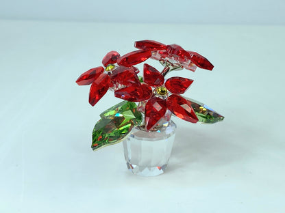 Swarovski Poinsettia Figurine Christmas Red Flower Medium MIB S242