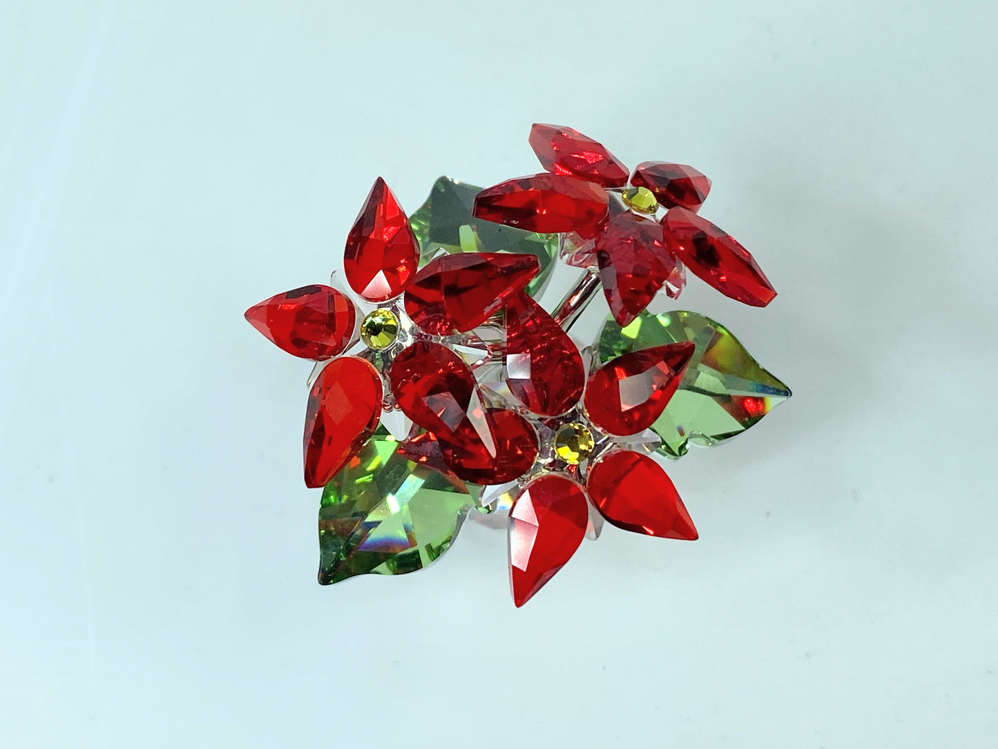 Swarovski Poinsettia Figurine Christmas Red Flower Medium MIB S242