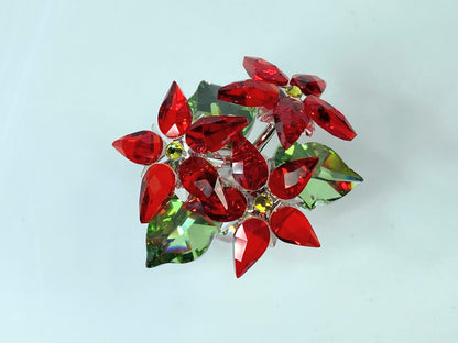 Swarovski Poinsettia Figurine Christmas Red Flower Medium MIB S242