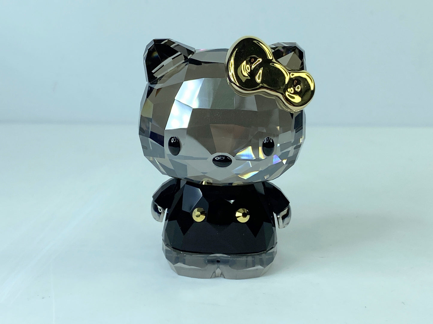 Swarovski Hello Kitty Rare Black Shirt Mirrored Gold Bow Sanrio MIB S243