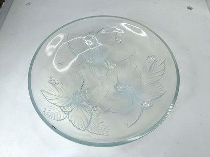 Vintage Sabino France Opalescent Glass Blackberry embossed Underplate Dish A1057